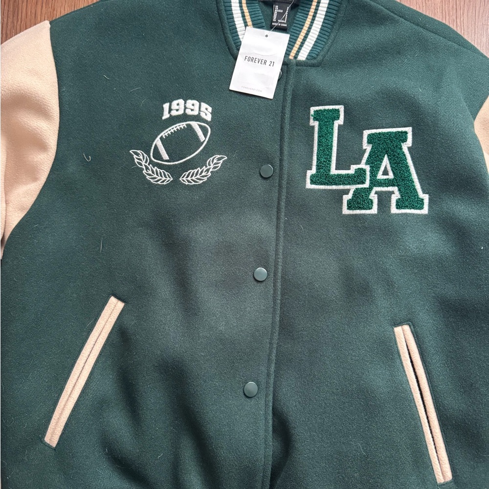 Forever 21 Green and Cream Jacket